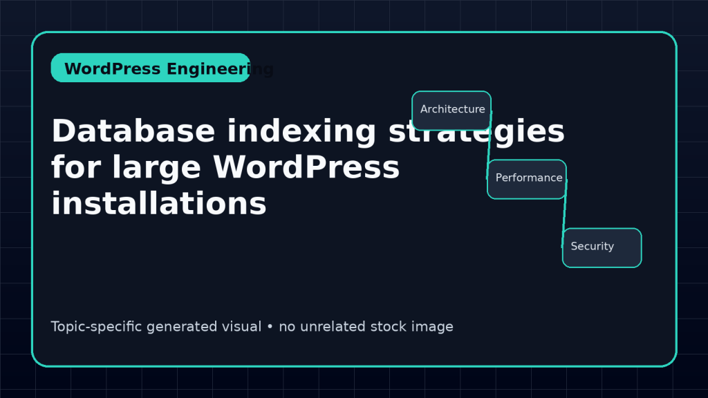 Generated visual related to Database indexing strategies for large WordPress installations