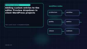 Generated visual related to Adding custom entries to the editor Preview dropdown in client WordPress projects