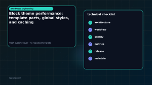 Generated visual related to Block theme performance: template parts, global styles, and caching