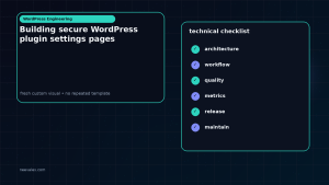 Generated visual related to Building secure WordPress plugin settings pages