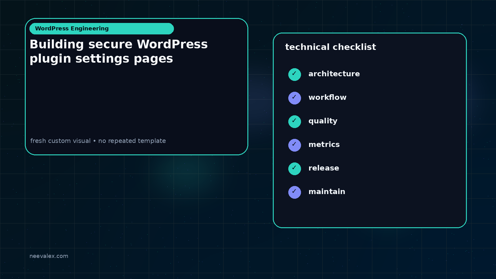 Visual example for Building secure WordPress plugin settings pages