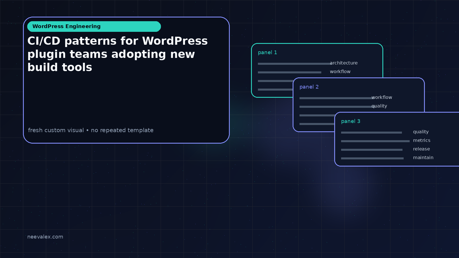 Workflow illustration for CI/CD patterns for WordPress plugin teams adopting new build tools