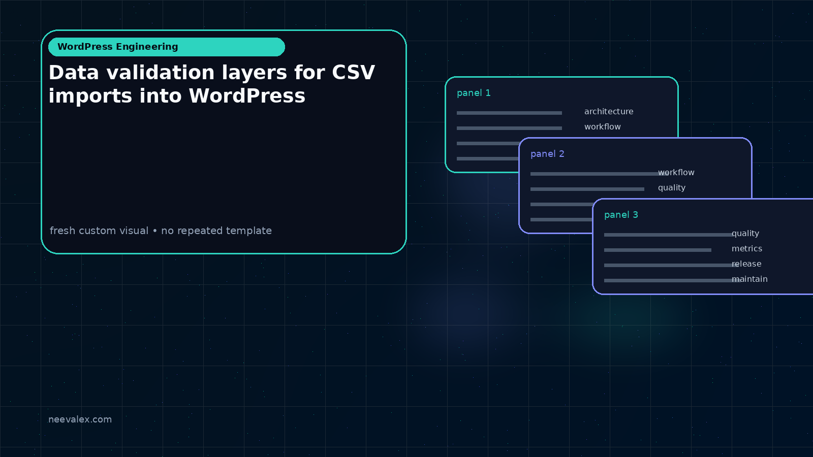 Workflow illustration for Data validation layers for CSV imports into WordPress