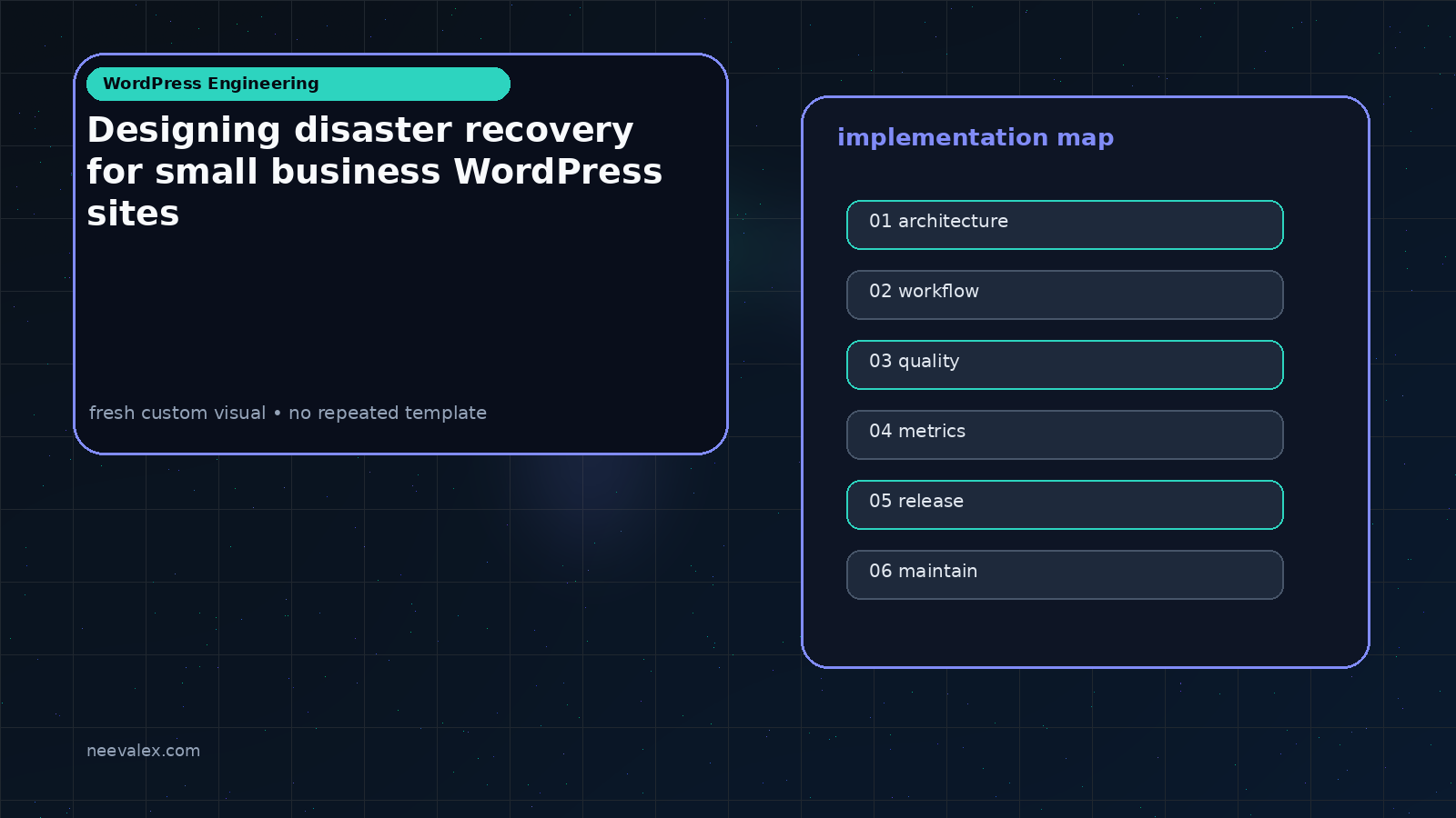 Main article image related to Designing disaster recovery for small business WordPress sites