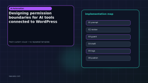 Generated visual related to Designing permission boundaries for AI tools connected to WordPress