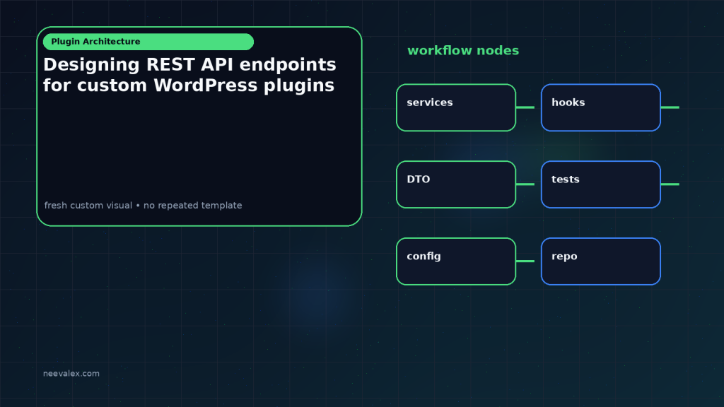 Generated visual related to Designing REST API endpoints for custom WordPress plugins