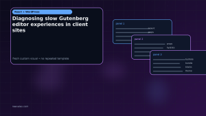 Generated visual related to Diagnosing slow Gutenberg editor experiences in client sites