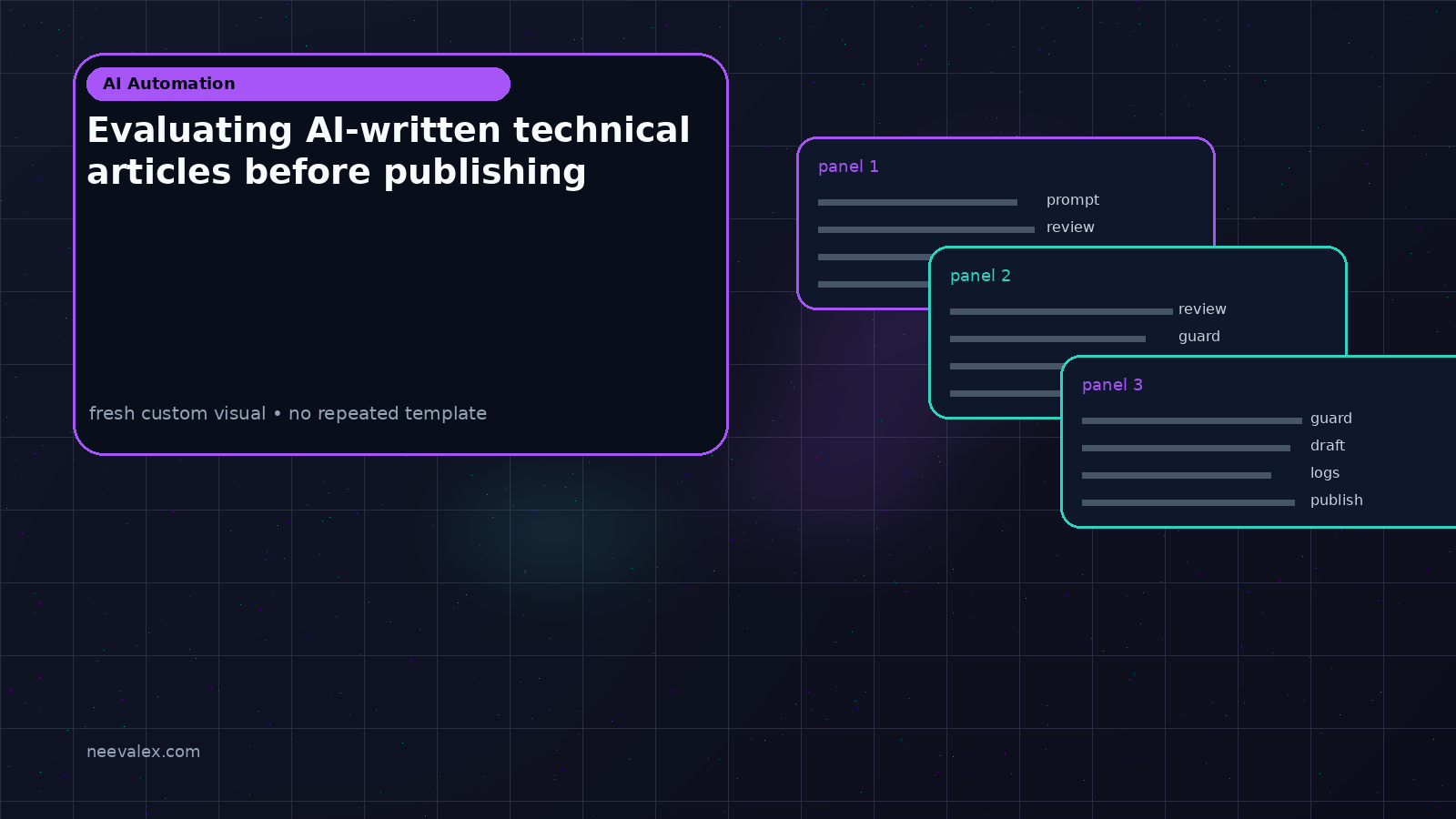 Visual example for Evaluating AI-written technical articles before publishing