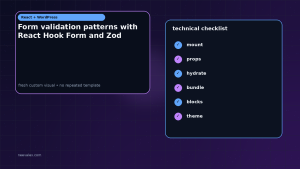 Generated visual related to Form validation patterns with React Hook Form and Zod