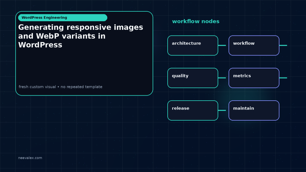 Generated visual related to Generating responsive images and WebP variants in WordPress