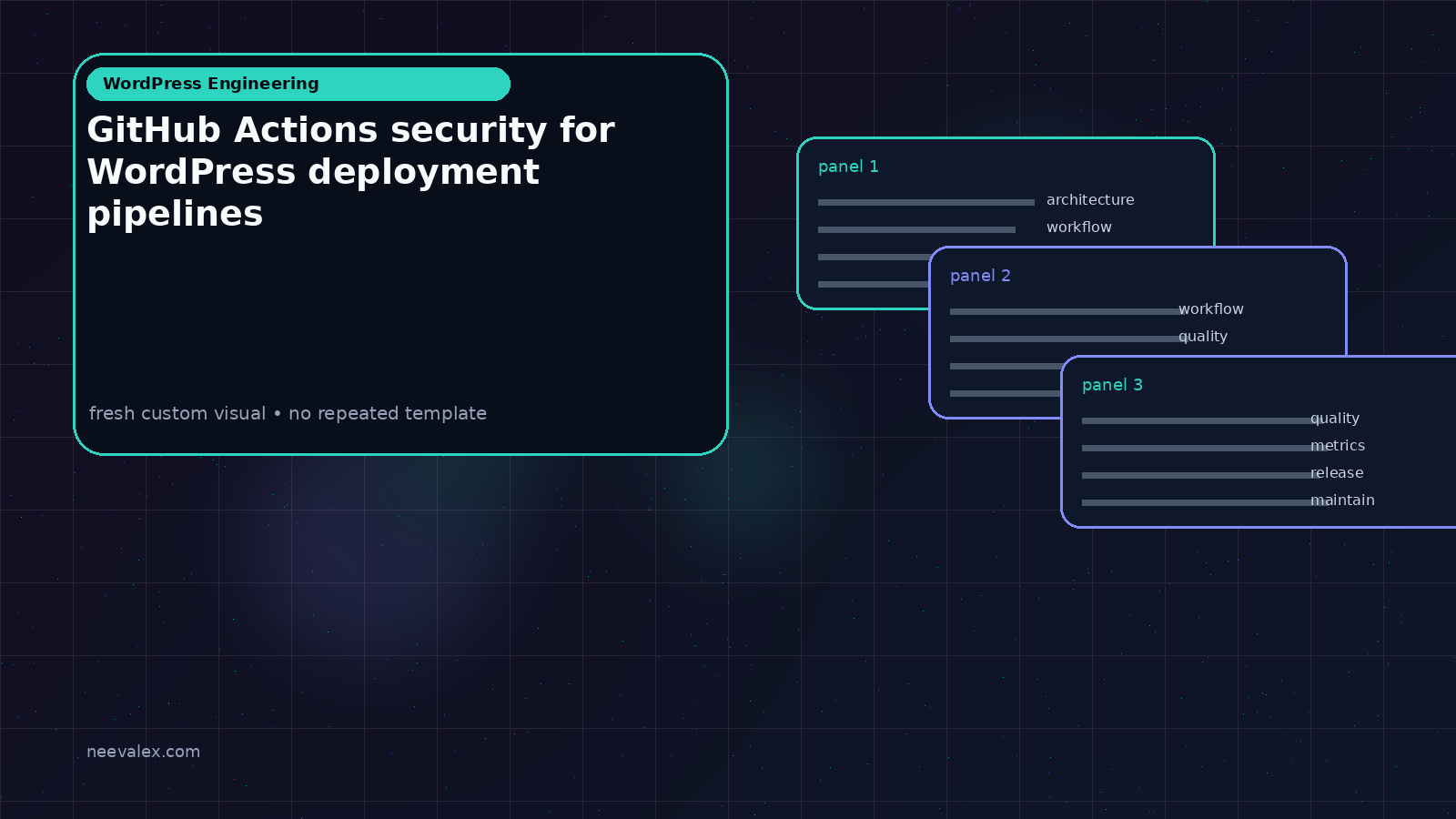 Visual example for GitHub Actions security for WordPress deployment pipelines