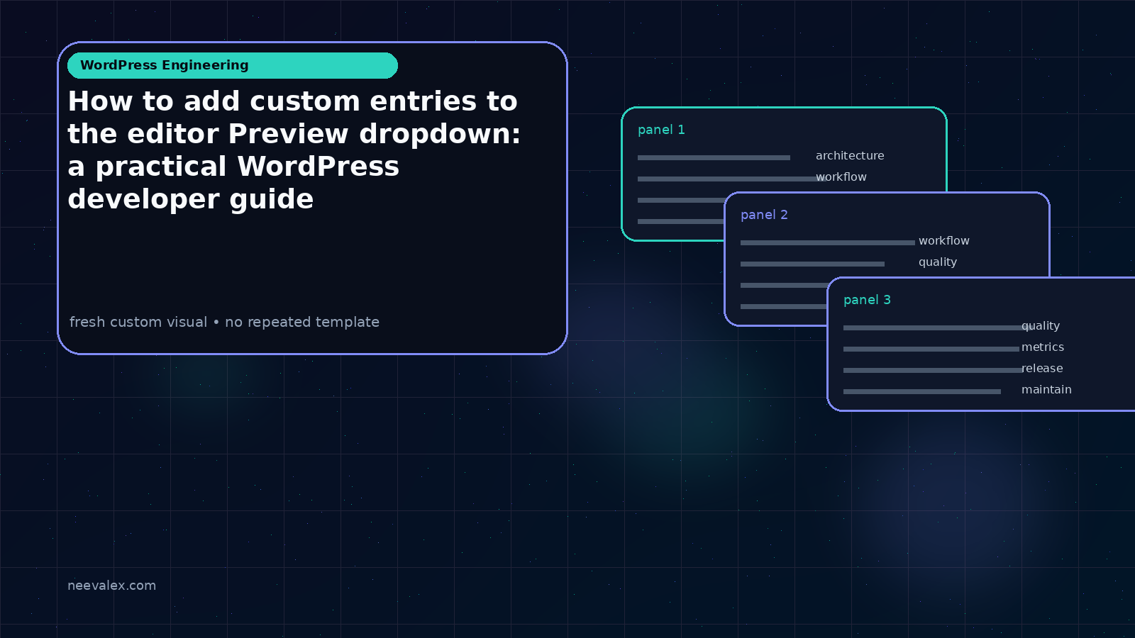 Visual example for How to add custom entries to the editor Preview dropdown: a practical WordPress developer guide