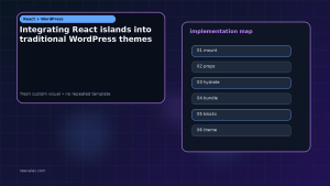 Unique non-repeating editorial visual for Integrating React islands into traditional WordPress themes — image 1