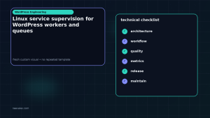 Generated visual related to Linux service supervision for WordPress workers and queues