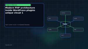 Unique non-repeating editorial visual for Modern PHP architecture inside WordPress plugins — image 1