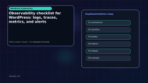 Generated visual related to Observability checklist for WordPress: logs, traces, metrics, and alerts