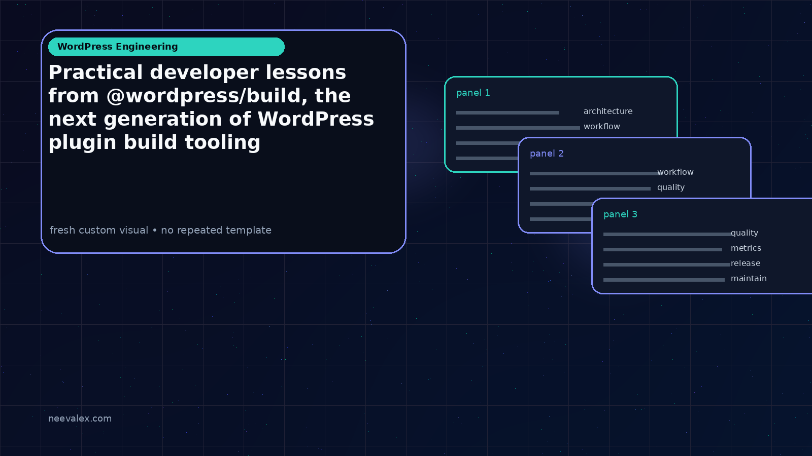 Visual example for Practical developer lessons from @wordpress/build, the next generation of WordPress plugin build tooling