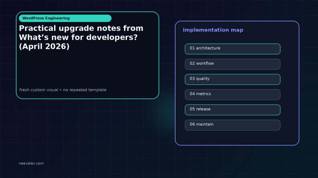 Generated visual related to Practical upgrade notes from What’s new for developers? (April 2026)
