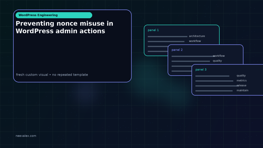 Generated visual related to Preventing nonce misuse in WordPress admin actions