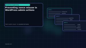 Generated visual related to Preventing nonce misuse in WordPress admin actions