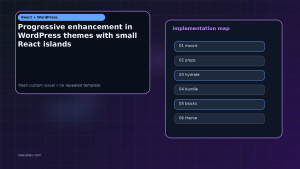 Generated visual related to Progressive enhancement in WordPress themes with small React islands