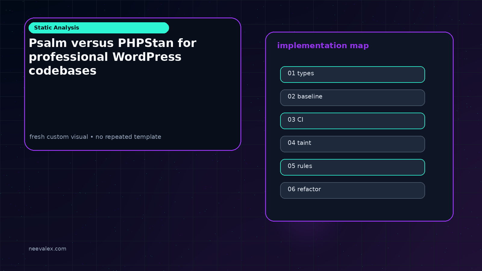 Main article image related to Psalm versus PHPStan for professional WordPress codebases