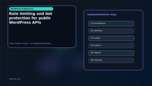 Generated visual related to Rate limiting and bot protection for public WordPress APIs