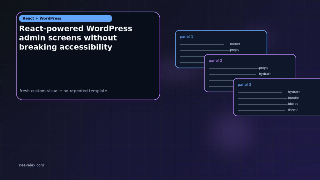 Generated visual related to React-powered WordPress admin screens without breaking accessibility