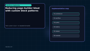 Generated visual related to Reducing page-builder bloat with custom block patterns
