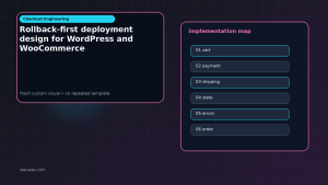 Generated visual related to Rollback-first deployment design for WordPress and WooCommerce