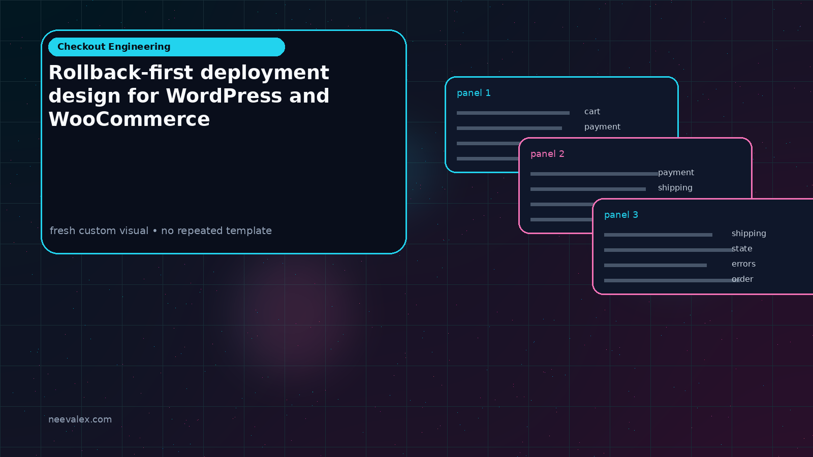 Visual example for Rollback-first deployment design for WordPress and WooCommerce