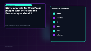 Unique non-repeating editorial visual for Static analysis for WordPress plugins with PHPStan and Psalm — image 1