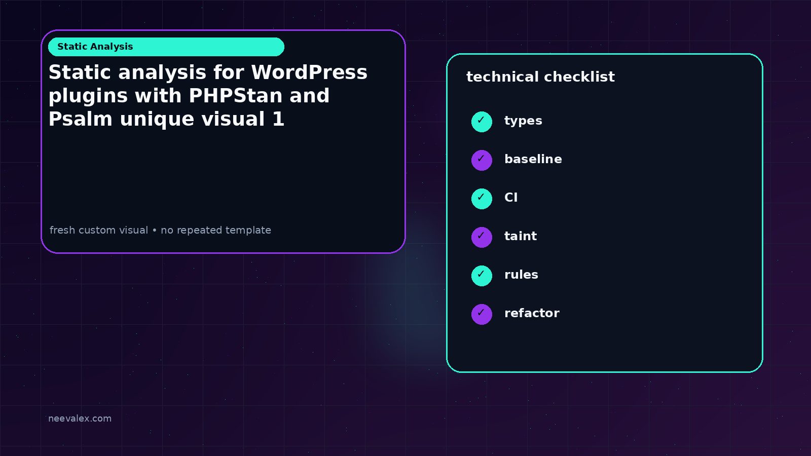 Main unique editorial image related to Static analysis for WordPress plugins with PHPStan and Psalm