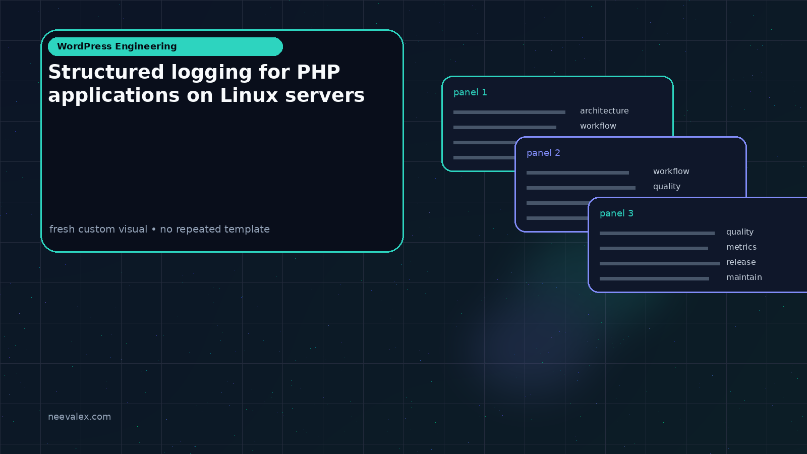 Main article image related to Structured logging for PHP applications on Linux servers