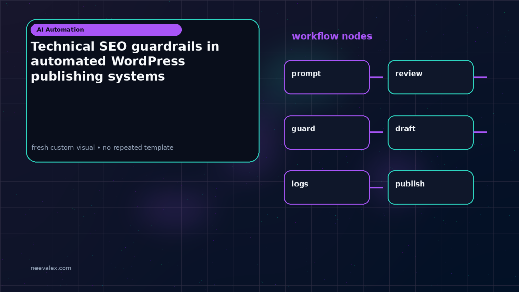 Generated visual related to Technical SEO guardrails in automated WordPress publishing systems