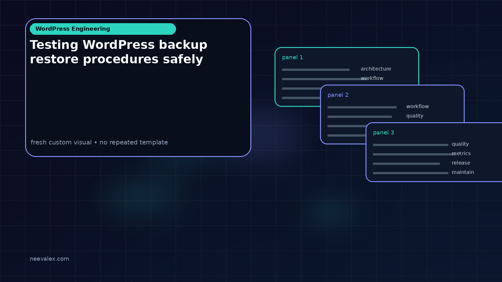 Visual example for Testing WordPress backup restore procedures safely