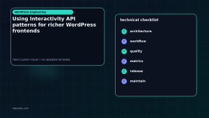 Generated visual related to Using Interactivity API patterns for richer WordPress frontends