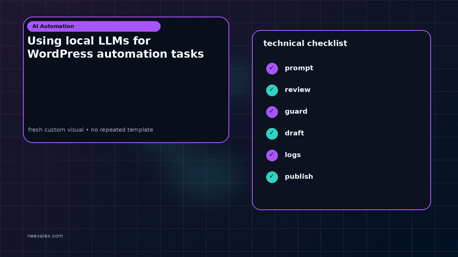Workflow illustration for Using local LLMs for WordPress automation tasks