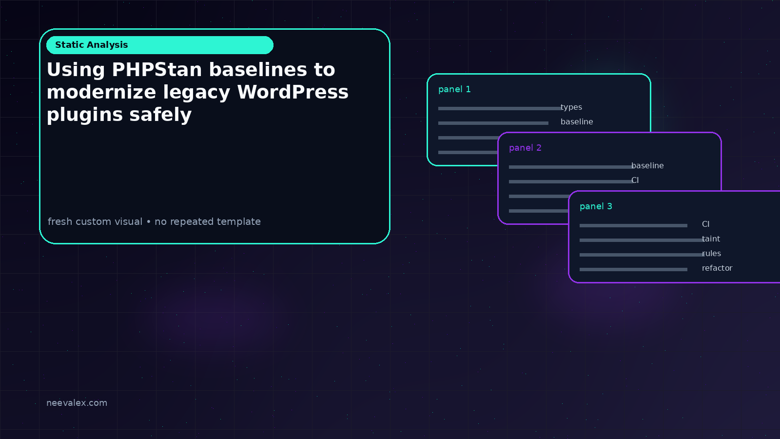 Visual example for Using PHPStan baselines to modernize legacy WordPress plugins safely