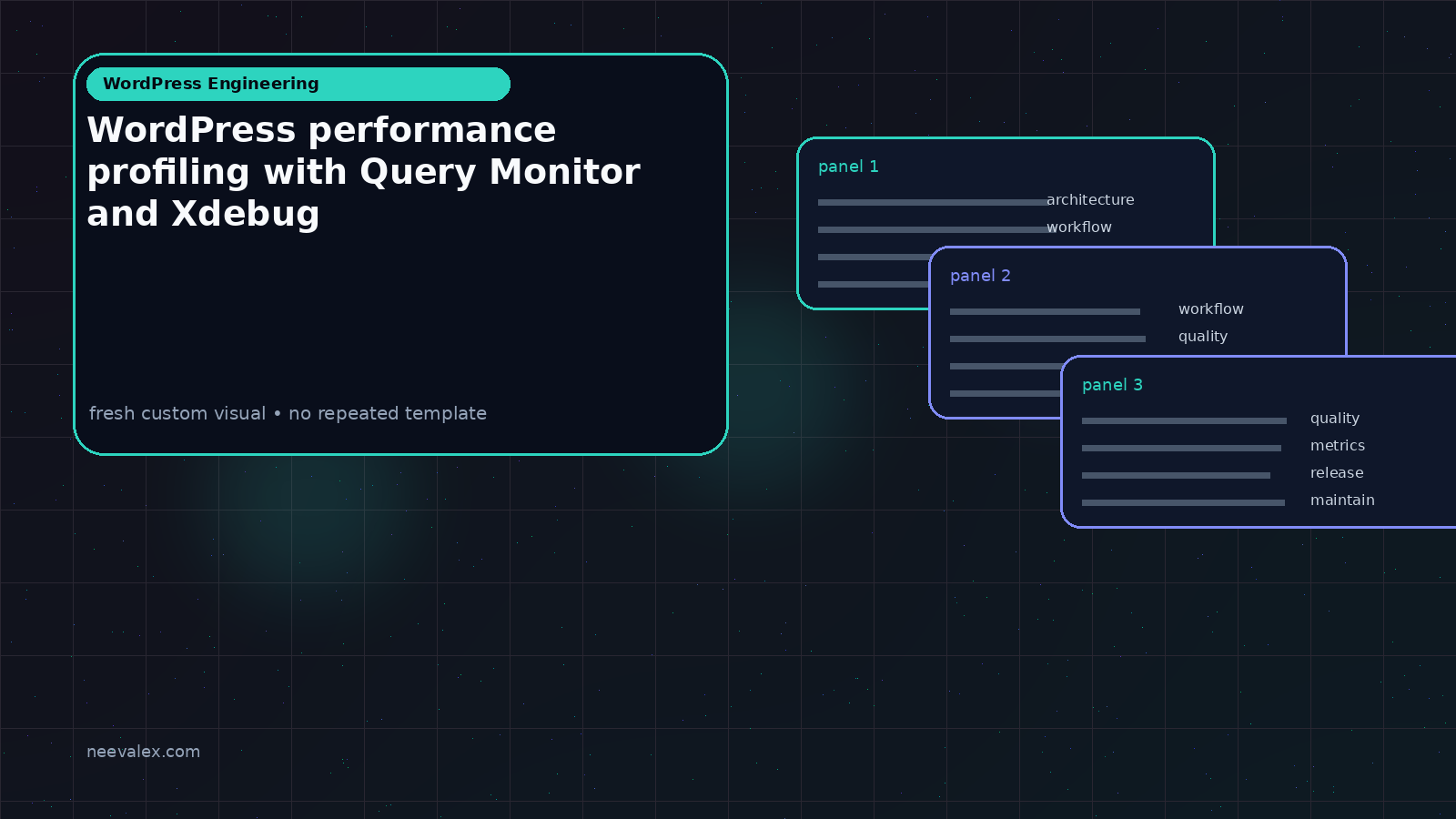 Visual example for WordPress performance profiling with Query Monitor and Xdebug