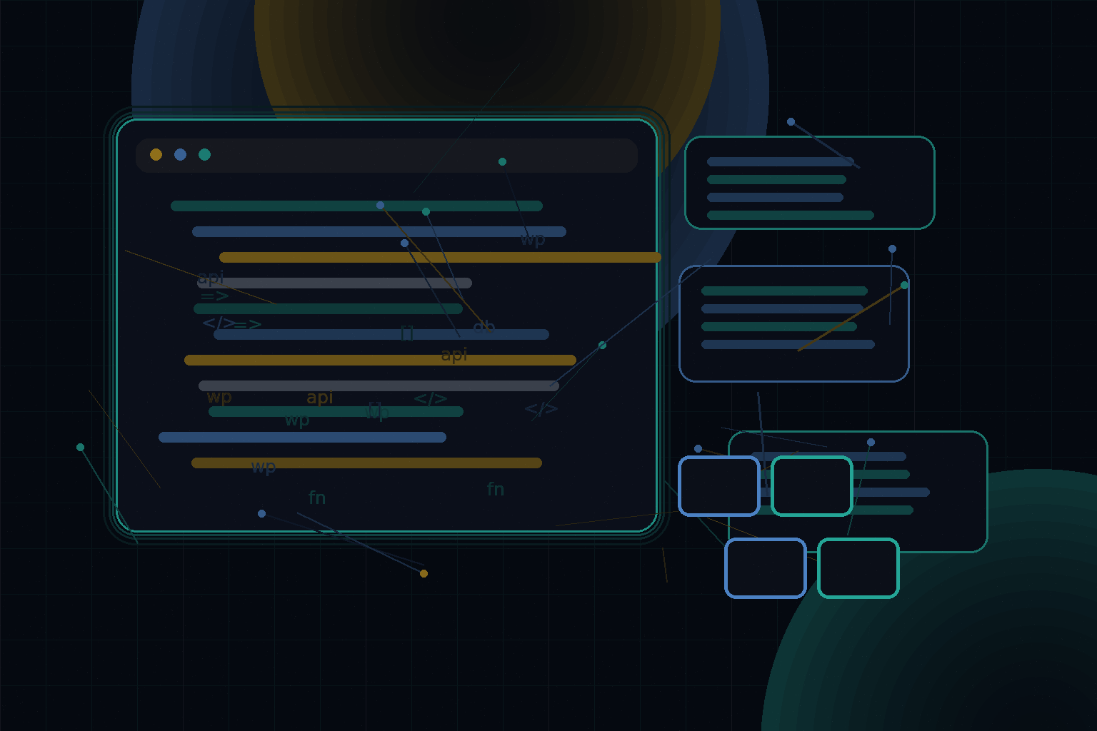 Technical editorial illustration for WordPress performance and server best practices: practical steps