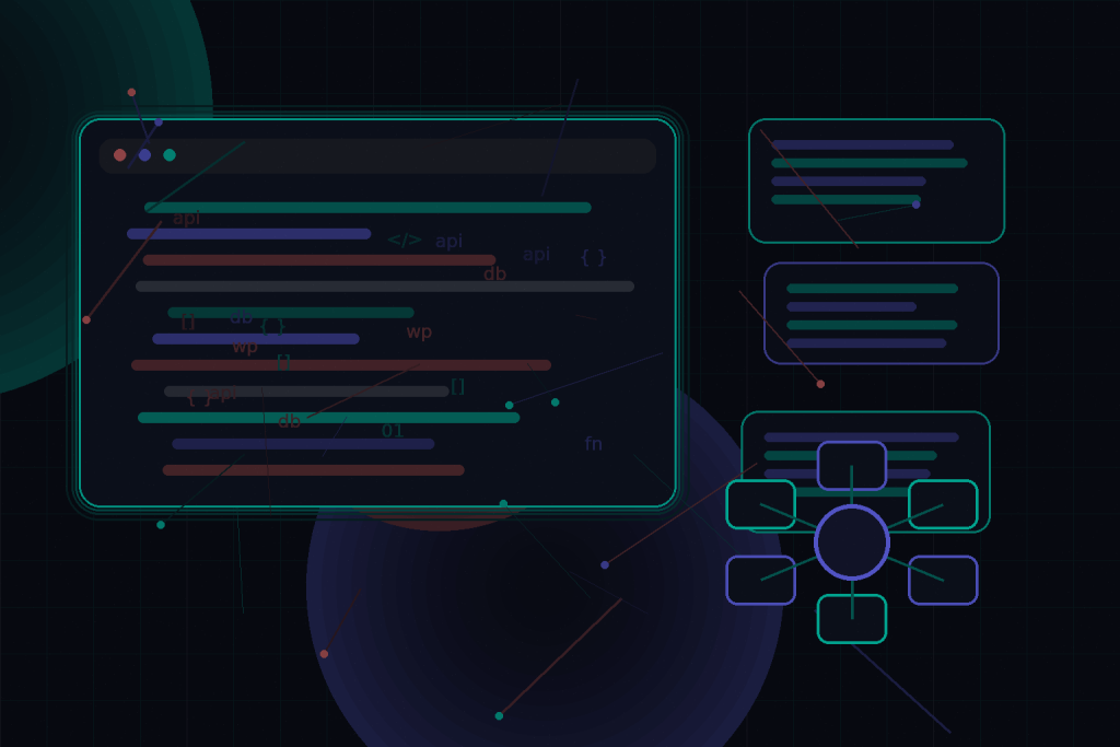 Dark technical editorial illustration for Scaling WordPress for high traffic: practical checklist