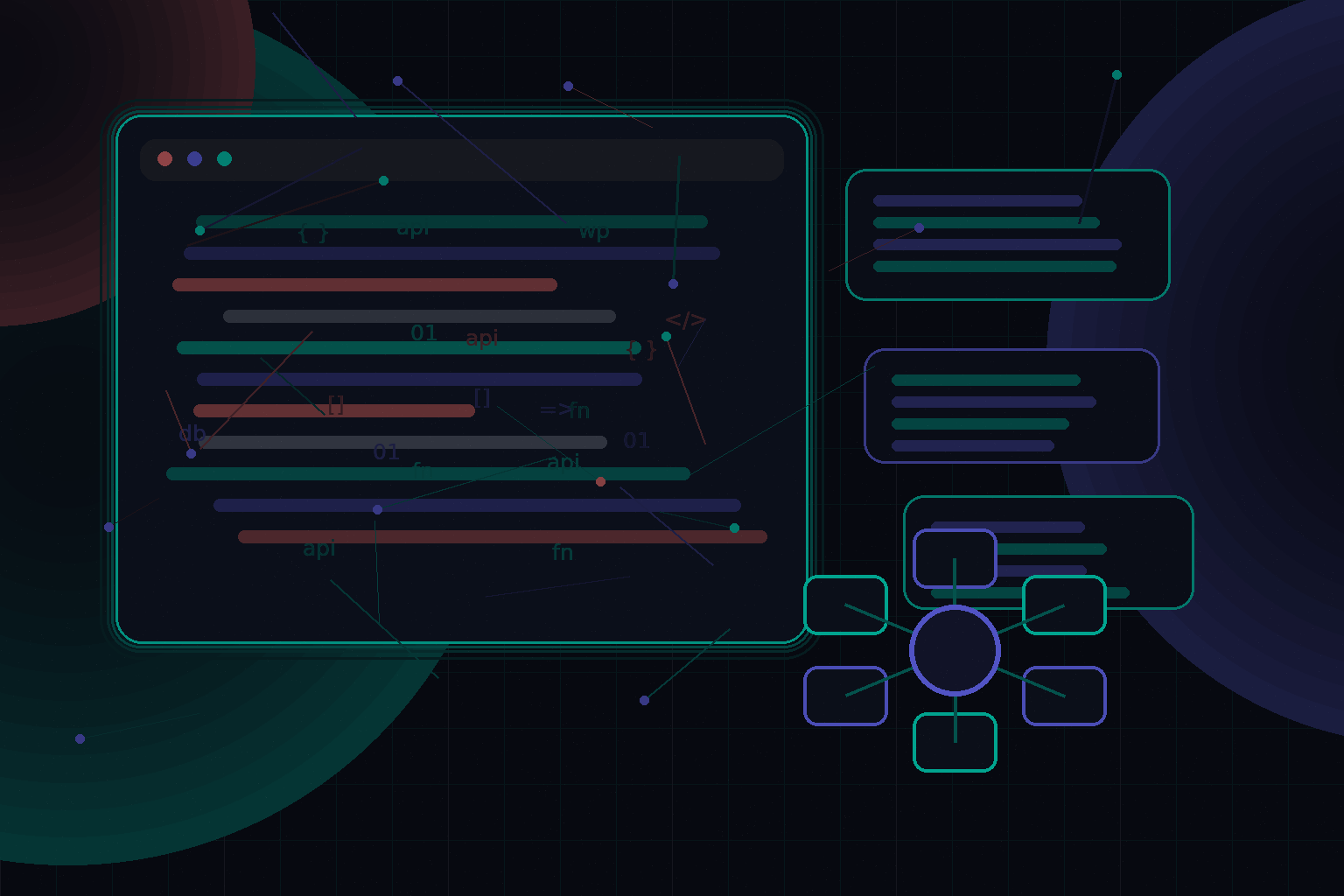 Technical editorial illustration for WordPress optimisation