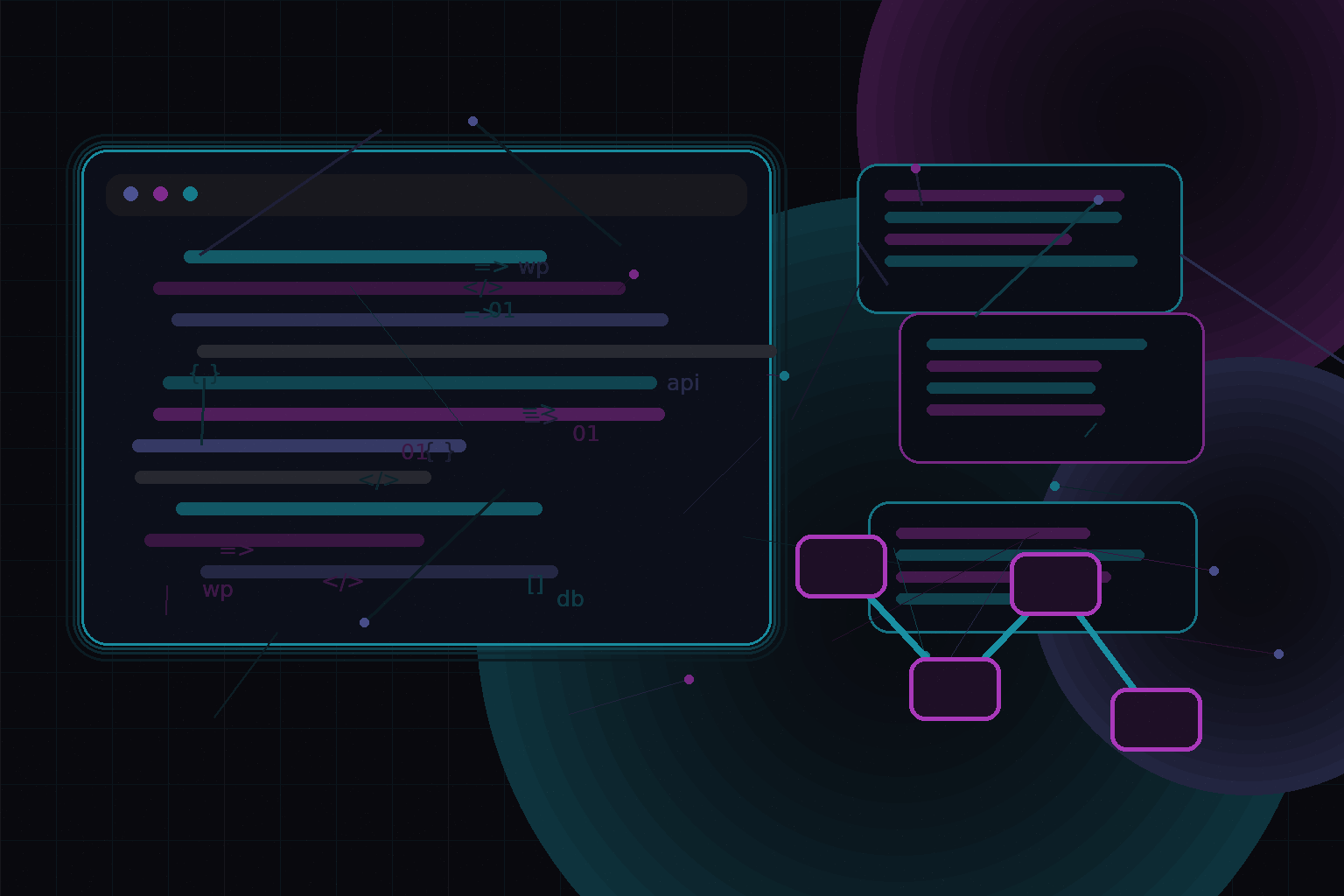 Technical editorial illustration for CI/CD for WordPress projects with GitHub Actions or GitLab Pipelines