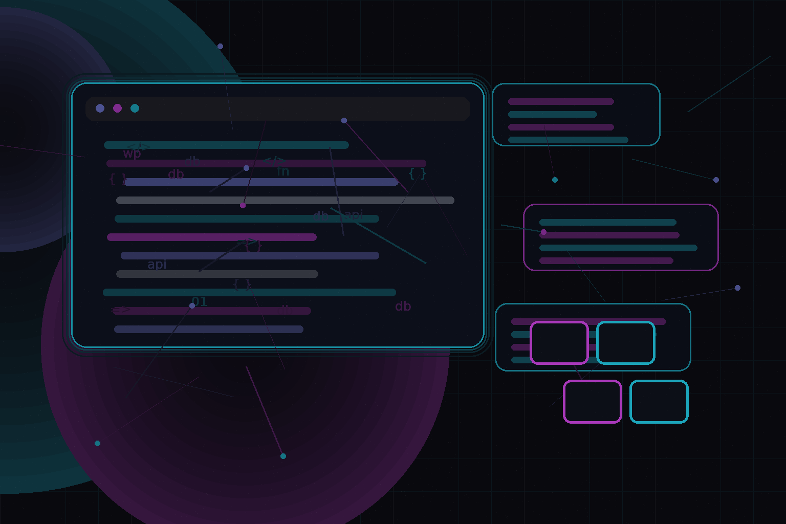 Technical editorial illustration for WordPress and LiteSpeed server benefits