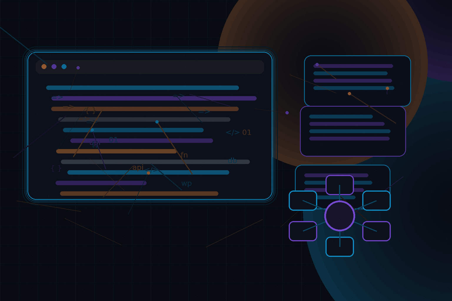 Technical editorial illustration for Automating backups, monitoring, and updates for WordPress sites