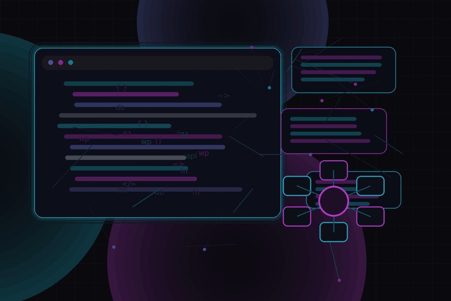 Technical editorial illustration for Automating backups, monitoring, and updates for WordPress sites