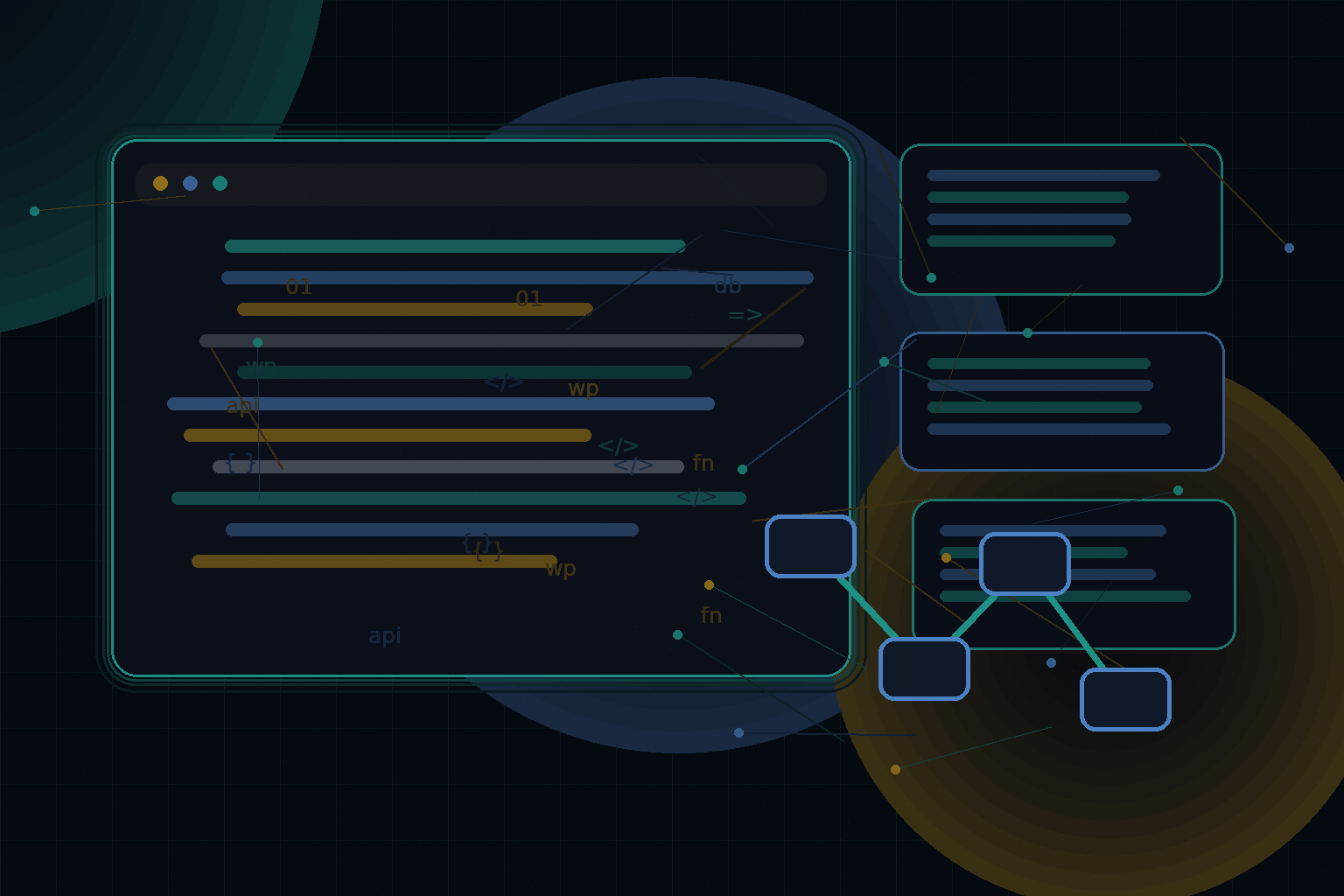 Technical editorial illustration for CI/CD for WordPress projects with GitHub Actions or GitLab Pipelines