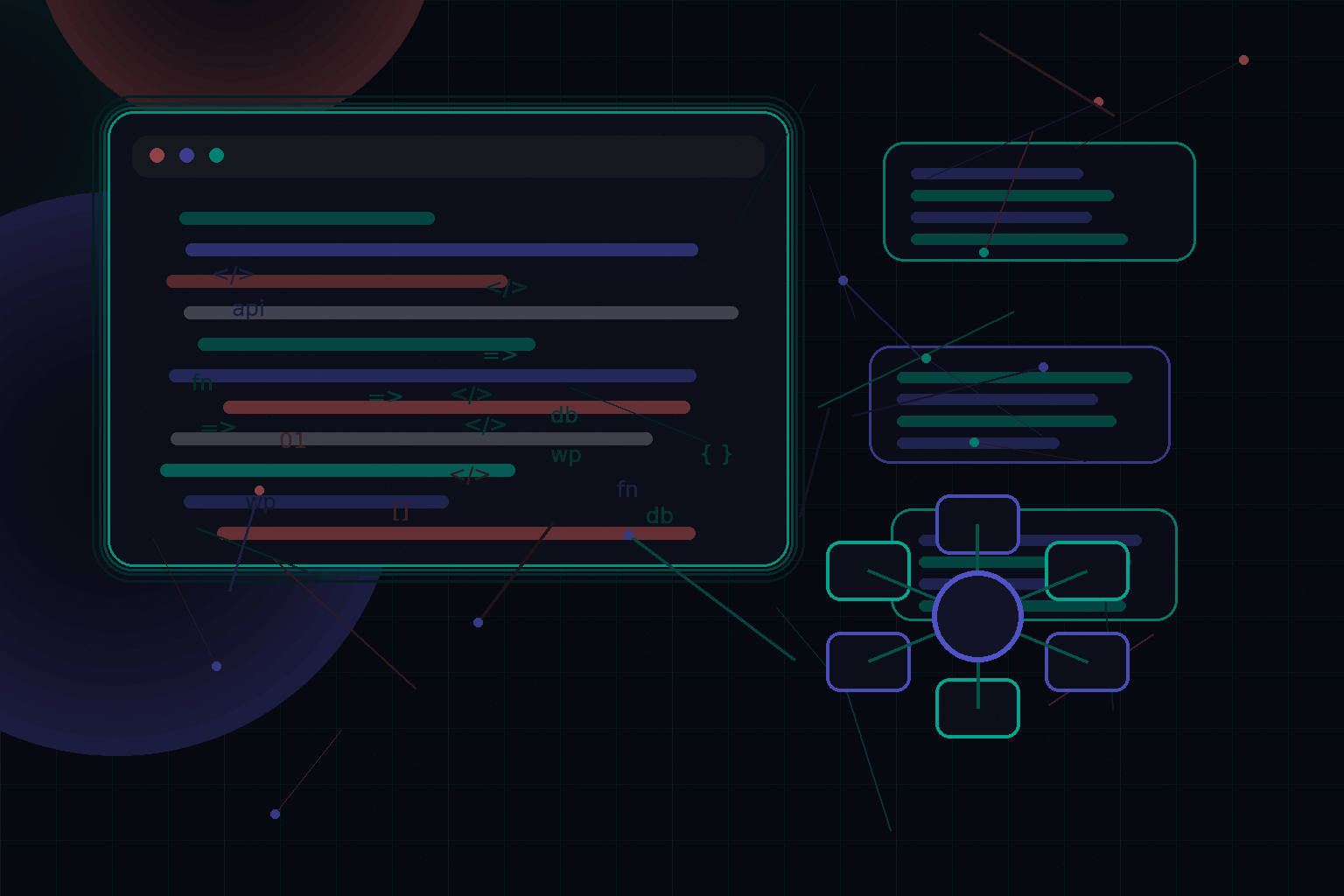 Technical editorial illustration for Custom dashboards in WordPress for editors, clients, and site owners