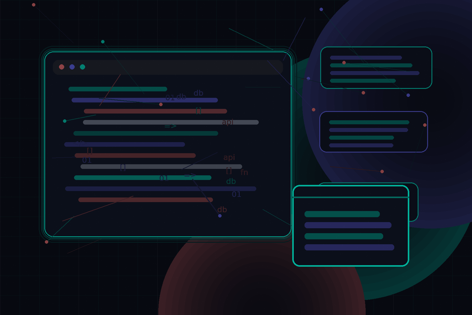 Technical editorial illustration for Headless WordPress with React and Next.js for high-performance portfolio websites